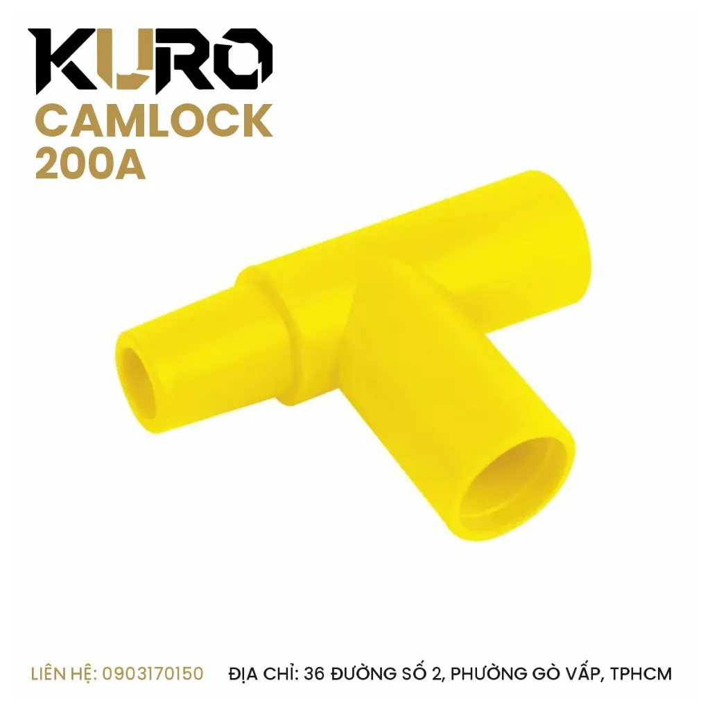 Bộ Mở Rộng / Từ 1 đầu cái ra 2 đầu đực - camlock 200A (Vàng)