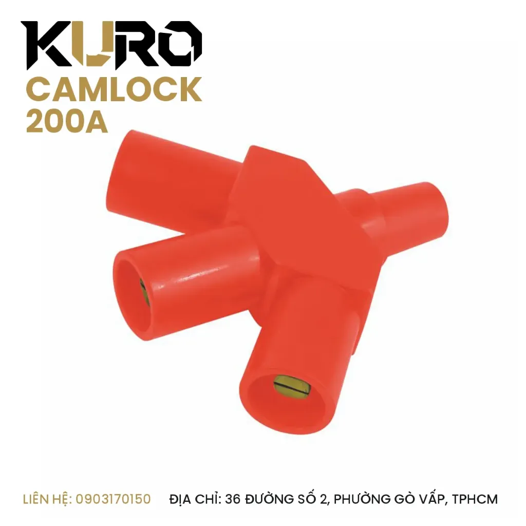 Bộ Mở Rộng / Từ 1 đầu cái ra 3 đầu đực - camlock 200A (Đỏ)