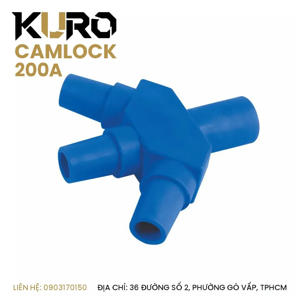 Bộ Mở Rộng / Từ 1 đầu đực ra 3 đầu cái - camlock 200A (Xanh dương)