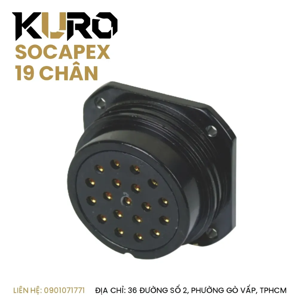 Socapex 19 chân - Đầu nối dây 19 chân - Gắn tủ - đầu cái