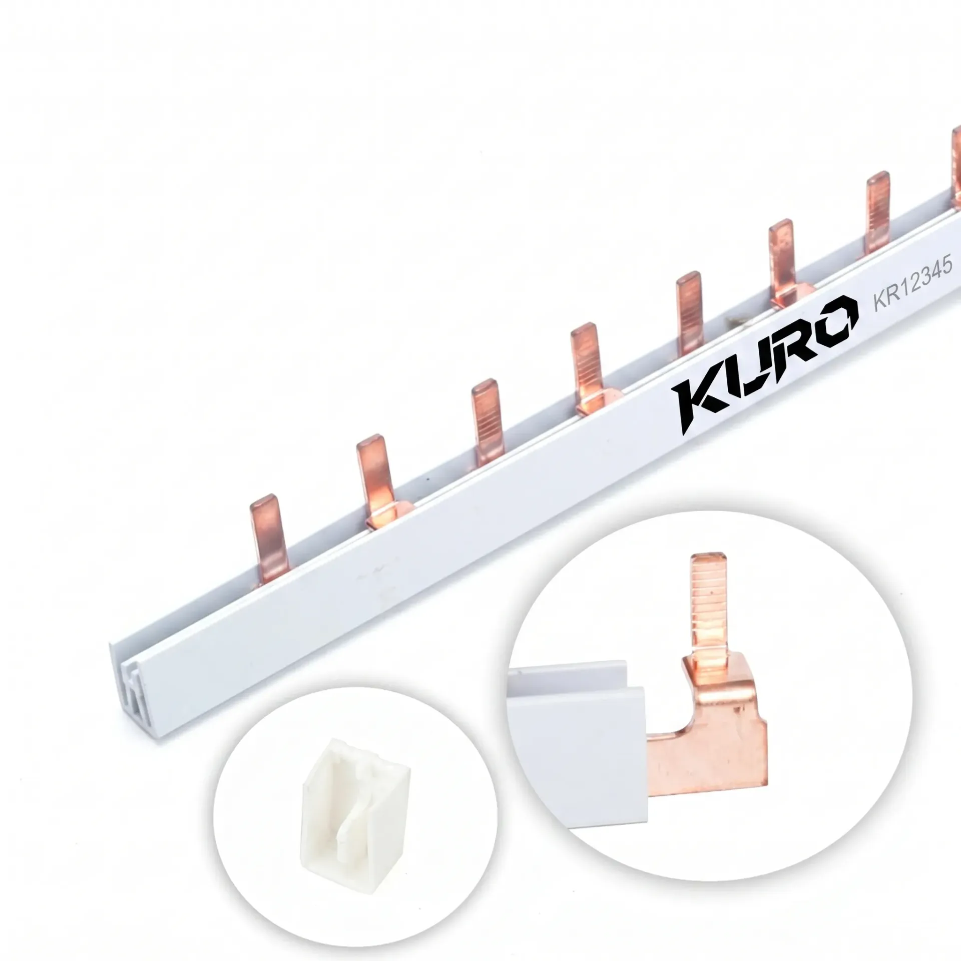 Thanh cái đồng dẫn điện 2P kiểu chân cắm cho MCB - chiều dài 1000mm