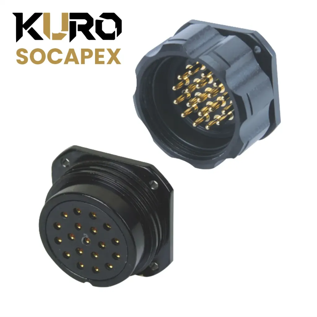 Đầu nối dây gắn tủ điện 19 lõi - KURO Showsafe Socapex Panel Male & Femal 19 Way Pin Crimp
