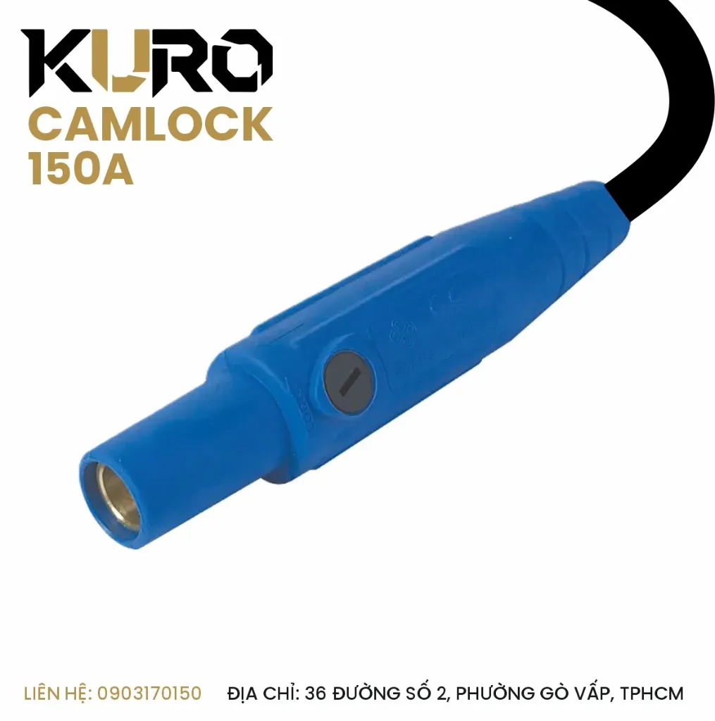 Camlock 150A - Tiêu Chuẩn USA, Phích Di Động - Đầu Cái ( Phích cắm / đầu nối điện công nghiệp đơn cực ) (Xanh dương)