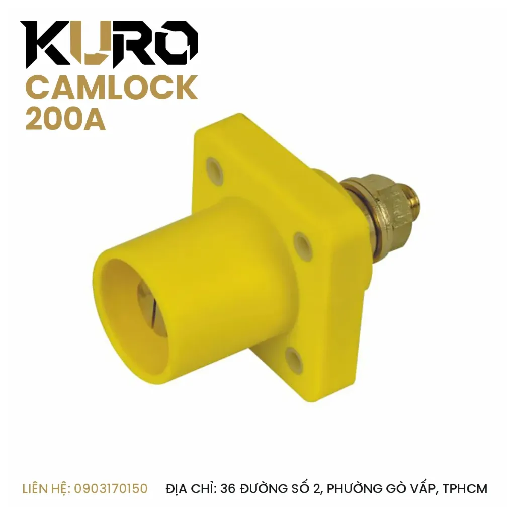 Camlock 200A - Tiêu Chuẩn Quốc Tế, Phích Cố Định - Đầu Đực ( Phích cắm / đầu nối điện công nghiệp chịu tải lớn )